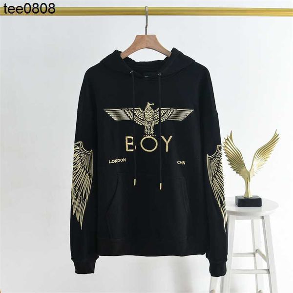 designer printing boy couple heavy industry embroidery large wings on both sides classic zhanshen hooded casual fashion loose sweater, Black
designer printing boy couple heavy industry embroidery large wings on both sides classic zhanshen hooded casual fashion loose sweater, Black