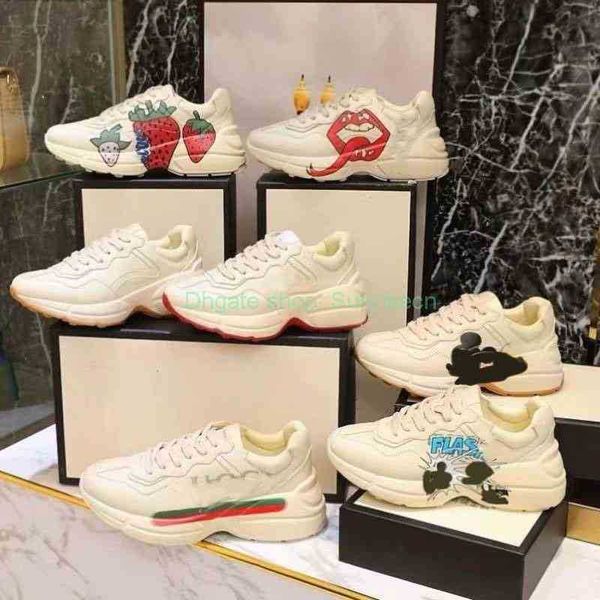 women rhyton sneaker designer men shoe luxury vintage white shoes printing platform trainers strawberry wave mouth trainer outdoor running, Black
women rhyton sneaker designer men shoe luxury vintage white shoes printing platform trainers strawberry wave mouth trainer outdoor running, Black