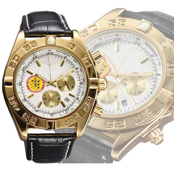 luxury brand men's quartz watch business leisure multi-function three eye six needle calendar watch stainless steel case leather strap, Slivery;brown
luxury brand men's quartz watch business leisure multi-function three eye six needle calendar watch stainless steel case leather strap, Slivery;brown
