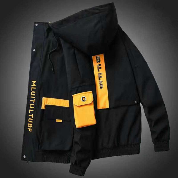 men's jackets streetwear bomber jacket men patchwork hooded zipper outwear autumn spring warm coat harajuku windproof windbreakers jack, Black;brown
men's jackets streetwear bomber jacket men patchwork hooded zipper outwear autumn spring warm coat harajuku windproof windbreakers jack, Black;brown