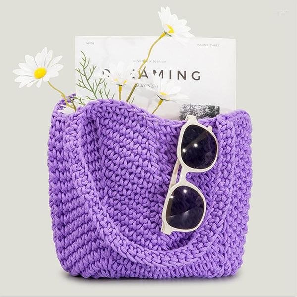 evening bags summer hand-woven fashion tote bag hollow rope lavender purses and handbags large-capacity knitted shoulder
evening bags summer hand-woven fashion tote bag hollow rope lavender purses and handbags large-capacity knitted shoulder