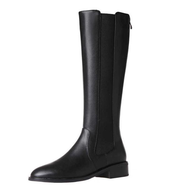 boots women knee high leather chelsea shoes black brown autumn winter brand luxury female low heels 220901
boots women knee high leather chelsea shoes black brown autumn winter brand luxury female low heels 220901