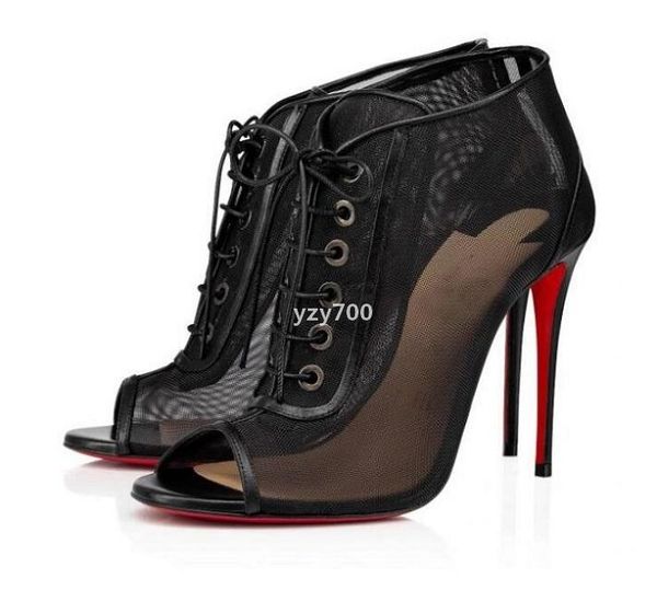 red-bottoms shoe christians perfect summer designer boots elegant women's red open ondessa ankle boot mesh leather high heels open toe, Black
red-bottoms shoe christians perfect summer designer boots elegant women's red open ondessa ankle boot mesh leather high heels open toe, Black