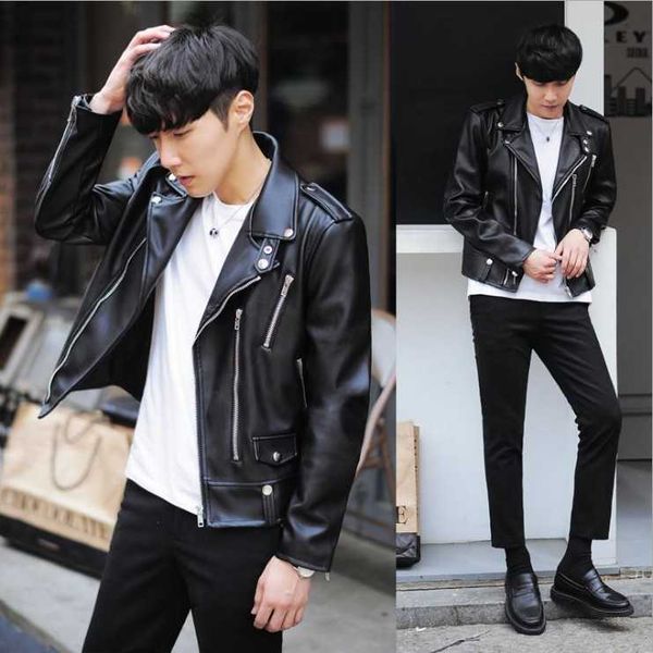men's jackets new fashion pu leather spring men black solid mens coats trend slim fit youth motorcycle, Black;brown
men's jackets new fashion pu leather spring men black solid mens coats trend slim fit youth motorcycle, Black;brown
