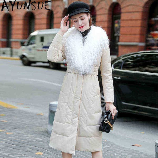 ayunsue 2020 winter genuine leather jacket women long sheepskin jacket female korean 90 white duck down jackets chaqueta mujer 81 j220727, Black
ayunsue 2020 winter genuine leather jacket women long sheepskin jacket female korean 90 white duck down jackets chaqueta mujer 81 j220727, Black