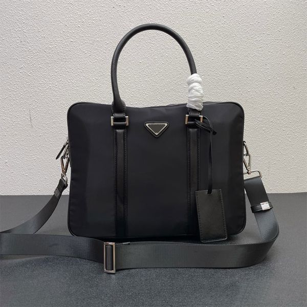 men briefcase bag nylon waterproof handbags purse removable wide strap leather handle fashion letters triangle sign silver hardware computer
men briefcase bag nylon waterproof handbags purse removable wide strap leather handle fashion letters triangle sign silver hardware computer