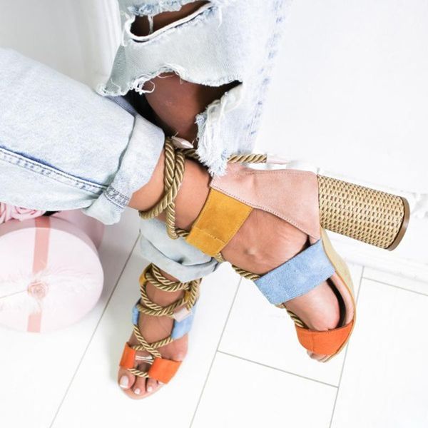 sandals women shoe platform sandals pointed fish mouth summer wedge 7cm heel woman hemp lace up, Black
sandals women shoe platform sandals pointed fish mouth summer wedge 7cm heel woman hemp lace up, Black
