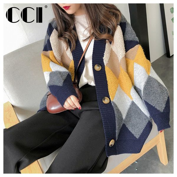 cci loose cardigan v-neck sweater new women ins spring and autumn popular retro french red coat knitted cardigan female yj005s, White;black
cci loose cardigan v-neck sweater new women ins spring and autumn popular retro french red coat knitted cardigan female yj005s, White;black