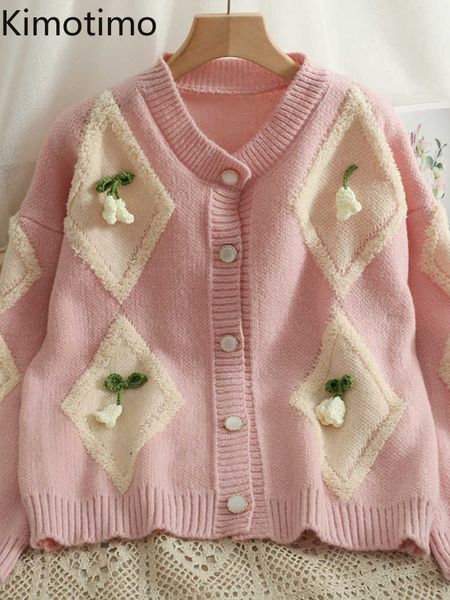 women's sweaters kimotimo women vest 2022 autumn plaid three dimensional flower sweater jacket french loose colorbuck all match knit ve, White;black
women's sweaters kimotimo women vest 2022 autumn plaid three dimensional flower sweater jacket french loose colorbuck all match knit ve, White;black