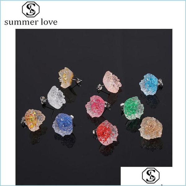 stud new irregar crystal cluster flower resin mold colorf druzy stud earring for women girls valentines day jewelry drop delivery 2022 dhrs1, Golden;silver
stud new irregar crystal cluster flower resin mold colorf druzy stud earring for women girls valentines day jewelry drop delivery 2022 dhrs1, Golden;silver
