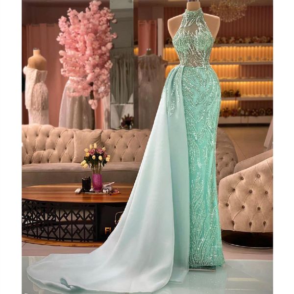 green prom dresses sleeveless high neck halter lace hollow appliques sequins evening dresses detachable train floor length evening dress plu, Black
green prom dresses sleeveless high neck halter lace hollow appliques sequins evening dresses detachable train floor length evening dress plu, Black