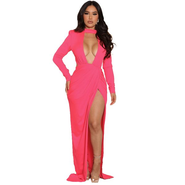 women party dresses deep v neck long sleeve bodycon backless high slit evening gown cocktail maxi dress, White;black
women party dresses deep v neck long sleeve bodycon backless high slit evening gown cocktail maxi dress, White;black