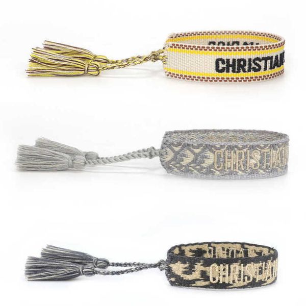fashion women's luxury bracelets d brand designer bangle letter embroidered bracelet woven hand rope trendy wrist tassel bohemian men g, Golden;silver
fashion women's luxury bracelets d brand designer bangle letter embroidered bracelet woven hand rope trendy wrist tassel bohemian men g, Golden;silver