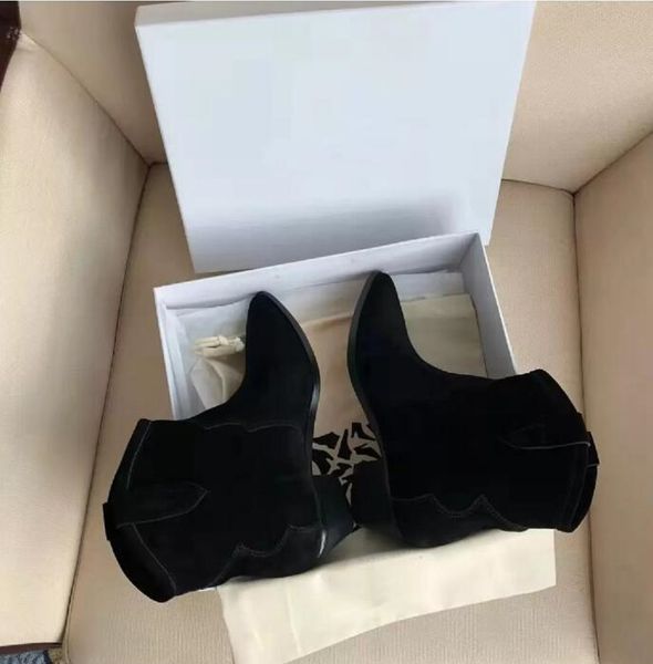 white paris marant ankle boots genuine leather dewina fashion show catwalk shoes ladies design box eu35-43, Black
white paris marant ankle boots genuine leather dewina fashion show catwalk shoes ladies design box eu35-43, Black