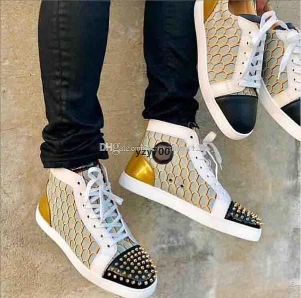 red-bottoms shoe christians new street style leather sneakers men's red casual shoes fish scale leather fashion high lace up toe sp pjw, Black
red-bottoms shoe christians new street style leather sneakers men's red casual shoes fish scale leather fashion high lace up toe sp pjw, Black