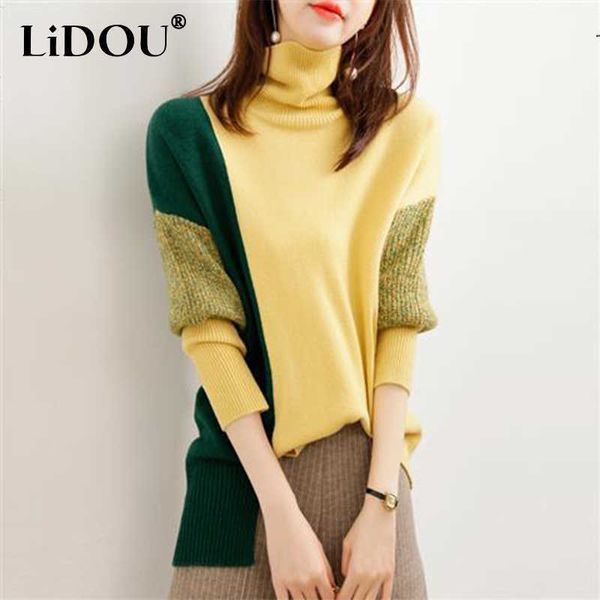 women's sweaters autumn winter women's high collar patchwork irregular sweater lady elegant fashion all-match knitting pullover bo, White;black
women's sweaters autumn winter women's high collar patchwork irregular sweater lady elegant fashion all-match knitting pullover bo, White;black