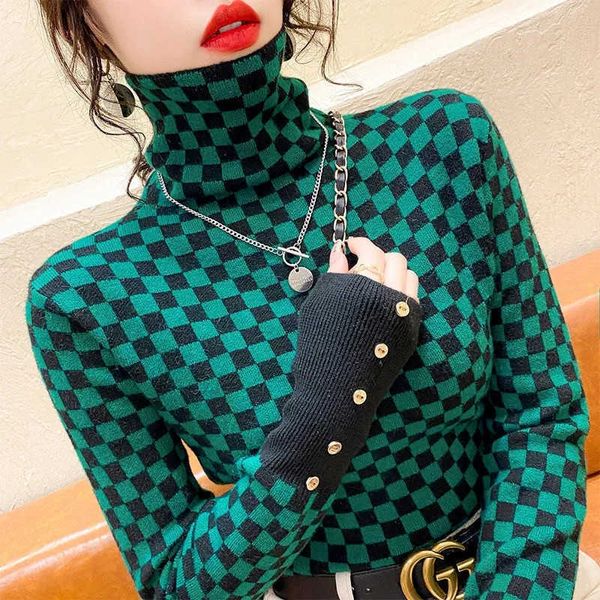 women's sweaters high-neck knitted sweater spring autumn new plaid stitching slim fashion commuter bottoming pullover women's clot, White;black
women's sweaters high-neck knitted sweater spring autumn new plaid stitching slim fashion commuter bottoming pullover women's clot, White;black