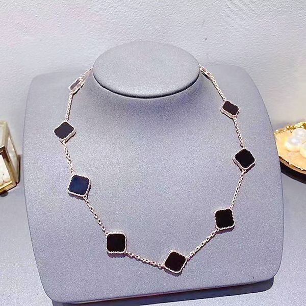 18k gold jewelry designer women's necklace classic charm four leaf grass european and american medium long woolen chain 316l stainless, Silver
18k gold jewelry designer women's necklace classic charm four leaf grass european and american medium long woolen chain 316l stainless, Silver