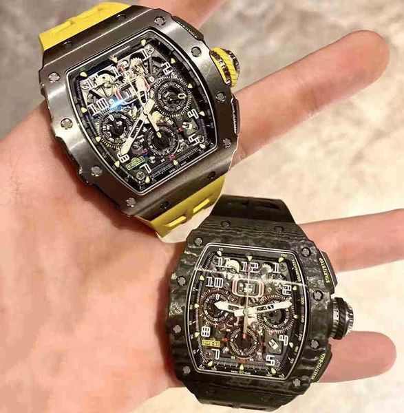 trend richa automatic machinery carbon fiber titanium steel mill r watch hollow out timing rm011 waterproof 035 men
