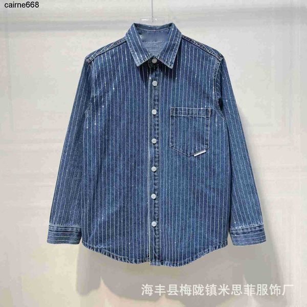women's blouses designer shirts diamond vertical stripe denim shirt coat women's alexanders men's drilling shirt wangs, White
women's blouses designer shirts diamond vertical stripe denim shirt coat women's alexanders men's drilling shirt wangs, White