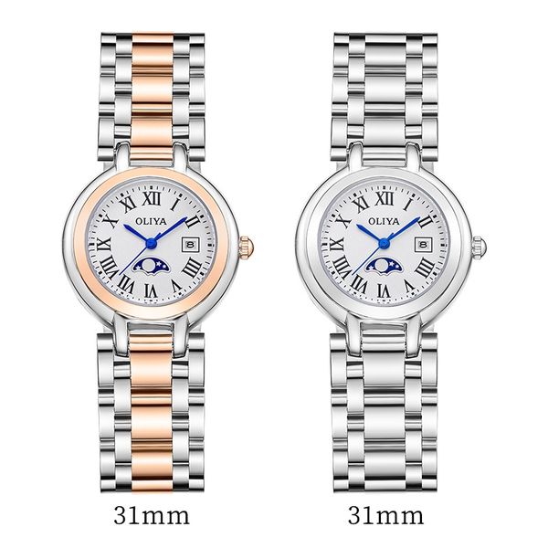 oliya fashion 31mm ladies dress watch womens quartz womens l, Slivery;brown 
oliya fashion 31mm ladies dress watch womens quartz womens l, Slivery;brown