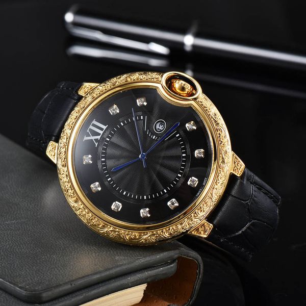 hree two needles leather belt wristwatch 50mm sub dials work fashion mens watchessport japen vk quartz chronograph wholesale men's gift, Slivery;brown
hree two needles leather belt wristwatch 50mm sub dials work fashion mens watchessport japen vk quartz chronograph wholesale men's gift, Slivery;brown