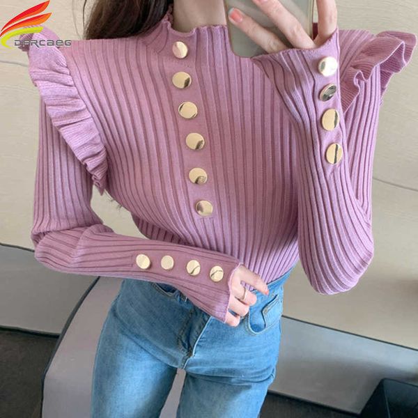 women's sweaters new 2021 autumn winter sweater women turtleneck ruffles knitted sweaters with button pink white or black casual pullov, White;black
women's sweaters new 2021 autumn winter sweater women turtleneck ruffles knitted sweaters with button pink white or black casual pullov, White;black