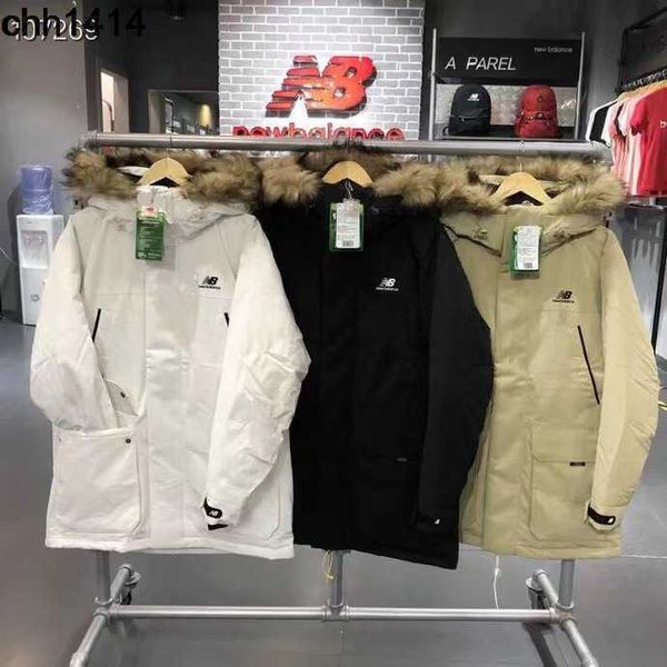 new balancess winter men's and women's hooded down jacket medium long thickened thermal jacket npa46011, Black
new balancess winter men's and women's hooded down jacket medium long thickened thermal jacket npa46011, Black