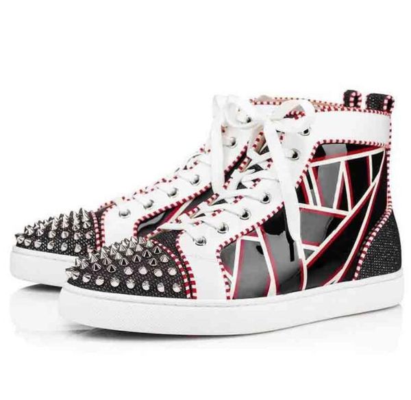 men's formal shoes lou spikes orlato brand leather shiny high profile reds paint sole round head lace luxury flat sneakers, Black
men's formal shoes lou spikes orlato brand leather shiny high profile reds paint sole round head lace luxury flat sneakers, Black
