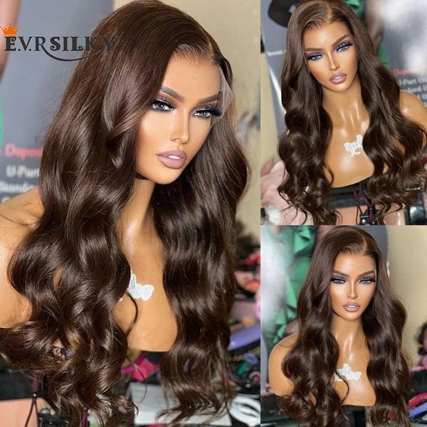 medium chocolate brown 100% human hair wigs with natural hairline long body wave glueless 5x5 lace closure wigs for black women 
medium chocolate brown 100% human hair wigs with natural hairline long body wave glueless 5x5 lace closure wigs for black women