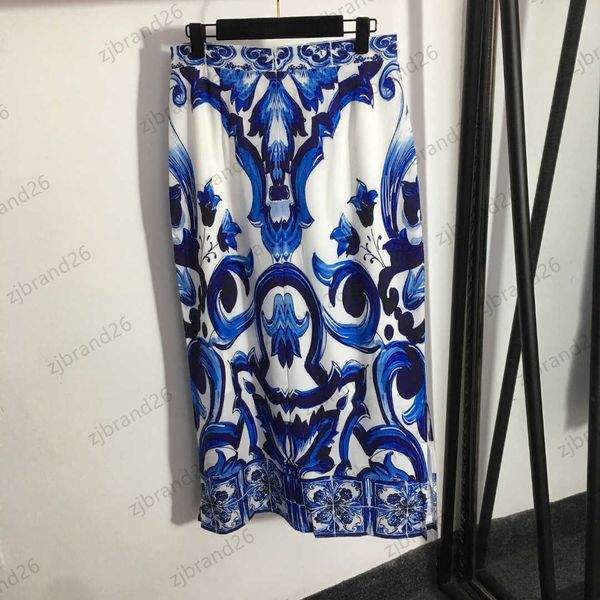 designer dress women skirt national style blue and white porcelain printed half dresses invisible design high waist slit casual short skirts, Black
designer dress women skirt national style blue and white porcelain printed half dresses invisible design high waist slit casual short skirts, Black