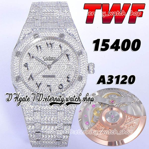 2022 twf v2 twf15400 a3120 automatic mens watch paved diamonds arabic dial fully iced out stainless steel side with diamond bracelet super v, Slivery;brown
2022 twf v2 twf15400 a3120 automatic mens watch paved diamonds arabic dial fully iced out stainless steel side with diamond bracelet super v, Slivery;brown