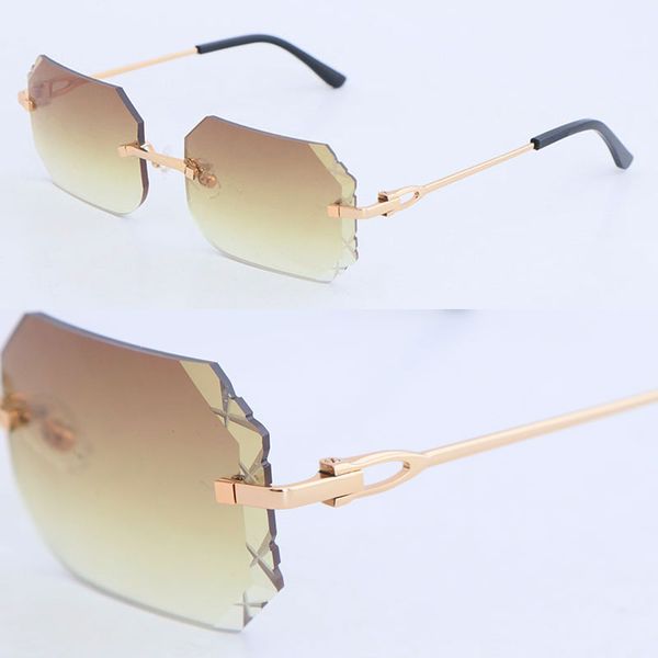 Latest Fashion Metal Large Square Rimless Sunglasses Man Womens Designer Diamond Cut Sun Glasses Protection Outdoor Design Gold Sunglass
Latest Fashion Metal Large Square Rimless Sunglasses Man Womens Designer Diamond Cut Sun Glasses Protection Outdoor Design Gold Sunglass