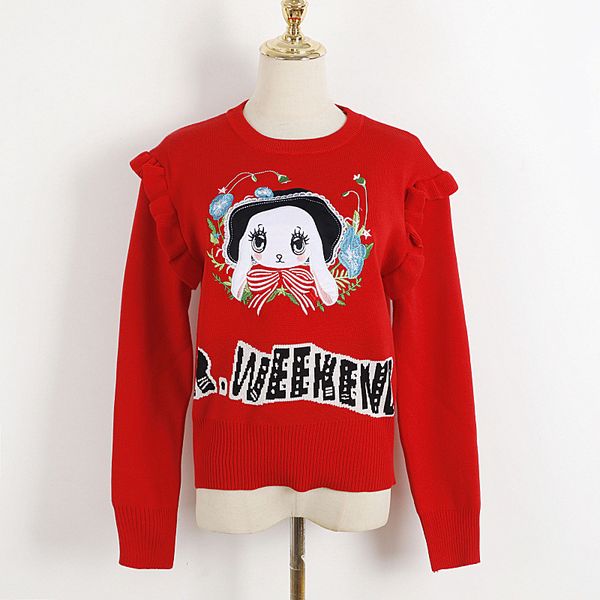 100 2022 autumn sweaters wome's pullover crew neck red green brand same style women's sweaters dl, White;black
100 2022 autumn sweaters wome's pullover crew neck red green brand same style women's sweaters dl, White;black