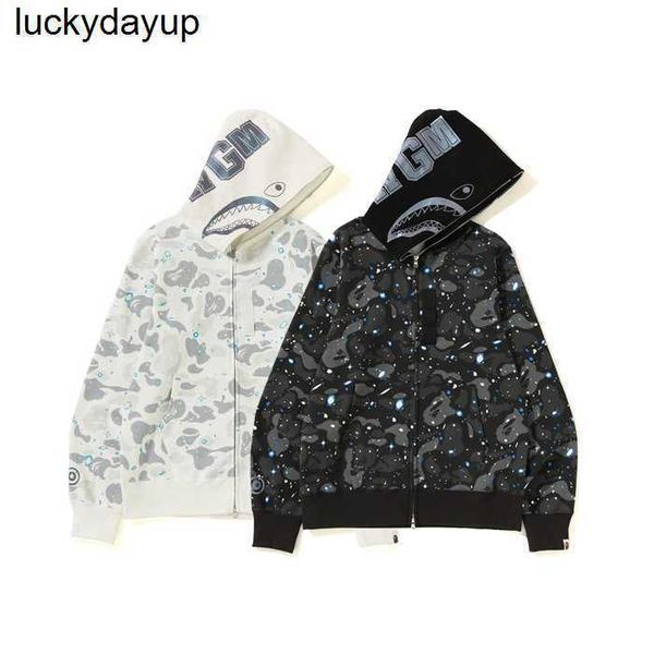 men's hoodies designer sweatshirts ape starlight tide brand coat zipper sweater hoodie, Black
men's hoodies designer sweatshirts ape starlight tide brand coat zipper sweater hoodie, Black