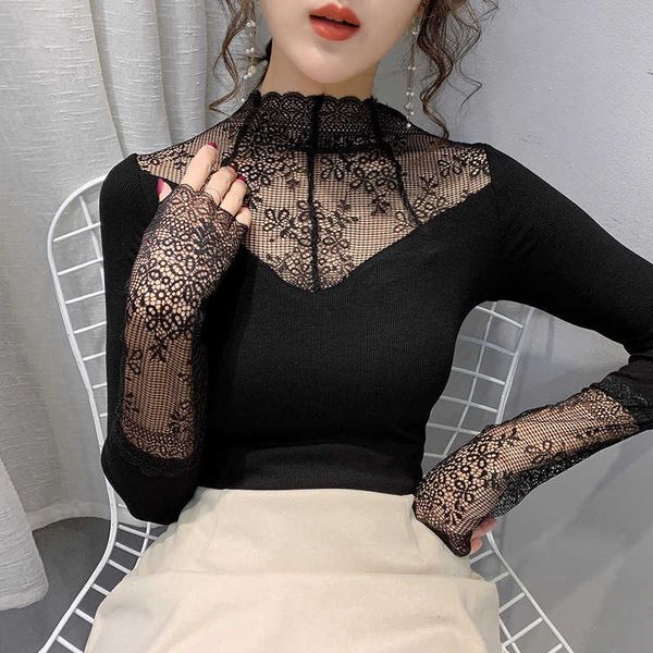 women's sweaters lace stitching sweater shirt 2021 spring half turtleneck female long-sleeved render unlined slim elegant knit-shirts t, White;black
women's sweaters lace stitching sweater shirt 2021 spring half turtleneck female long-sleeved render unlined slim elegant knit-shirts t, White;black
