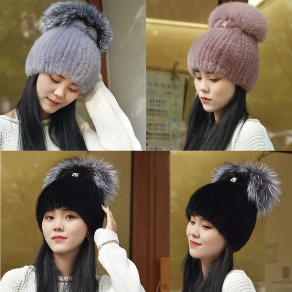 women's real mink fur hat fox fur beanie cap winter warm headwear ski hat black, Blue;gray
women's real mink fur hat fox fur beanie cap winter warm headwear ski hat black, Blue;gray