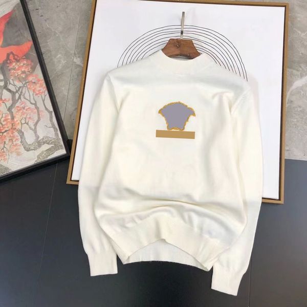knitted sweater autumn and winter new product embroidery letter medusa head for men's fashion warm keeping underneath sweaters, White;black
knitted sweater autumn and winter new product embroidery letter medusa head for men's fashion warm keeping underneath sweaters, White;black
