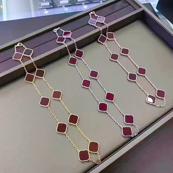 18k gold jewelry designer women's necklace classic four leaf grass popular europe and america medium long sweater chain 316l stainless, Silver
18k gold jewelry designer women's necklace classic four leaf grass popular europe and america medium long sweater chain 316l stainless, Silver