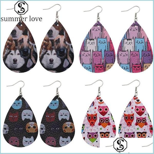 dangle chandelier new fashion pu leather waterdrop printed animal dog cat owl earrings plating hook drop earring gift designer dhmjt, Silver
dangle chandelier new fashion pu leather waterdrop printed animal dog cat owl earrings plating hook drop earring gift designer dhmjt, Silver