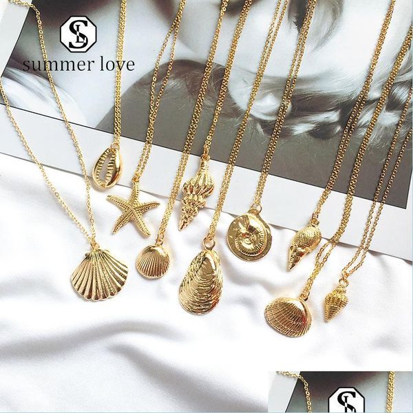 pendant necklaces new fashion cowrie shell necklace for women gold chain conch starfish pendant summer beach charm valentines day jew dhlco, Silver
pendant necklaces new fashion cowrie shell necklace for women gold chain conch starfish pendant summer beach charm valentines day jew dhlco, Silver