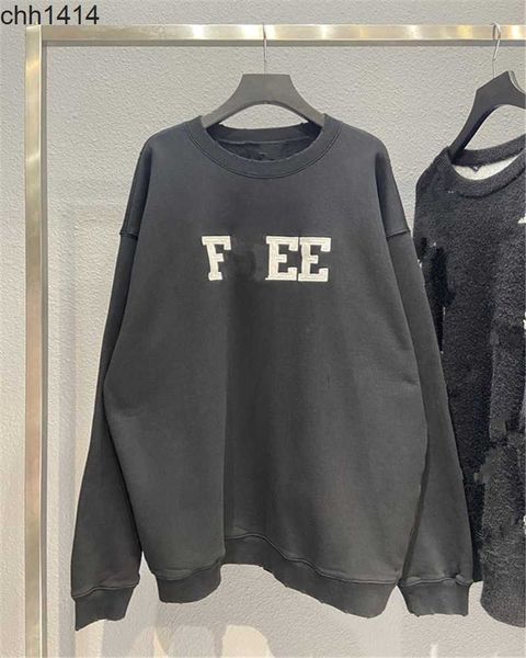 high balencaigaess autumn and winter new style front embroidery letter print washed worn men and women's crew neck sweater bl, Black
high balencaigaess autumn and winter new style front embroidery letter print washed worn men and women's crew neck sweater bl, Black