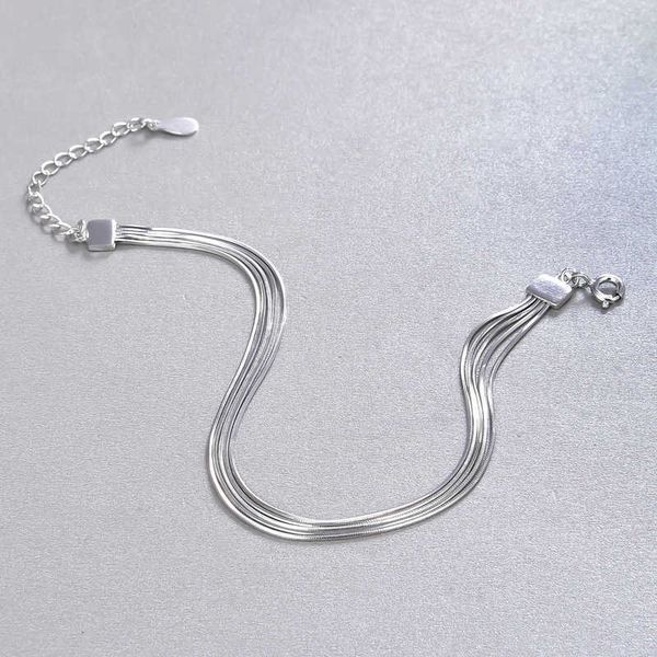 new silver bracelet 925 five snake chain soft silver bracelets ladies fashion engagement wedding jewelry 022, Black
new silver bracelet 925 five snake chain soft silver bracelets ladies fashion engagement wedding jewelry 022, Black