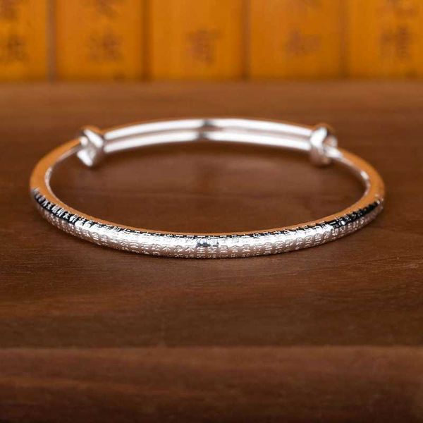 heart sutra meditate 999 silver vintage words retro bangles women classic handmade carved cuff bracelets adjustable 043, Black
heart sutra meditate 999 silver vintage words retro bangles women classic handmade carved cuff bracelets adjustable 043, Black