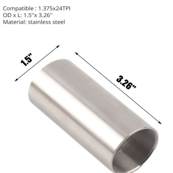 1.375x24tpi stainless steel tube spacer adpater for 1/2x28 5/8x24 solvent oil cleaning trap kits
1.375x24tpi stainless steel tube spacer adpater for 1/2x28 5/8x24 solvent oil cleaning trap kits