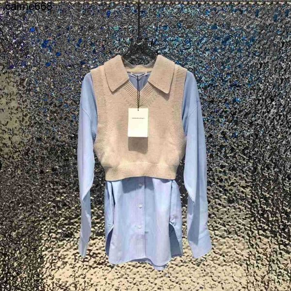 women's blouses designer shirts autumn new fashion simple wool tank long sleeve alexanders fake style casual shirts wangs, White
women's blouses designer shirts autumn new fashion simple wool tank long sleeve alexanders fake style casual shirts wangs, White