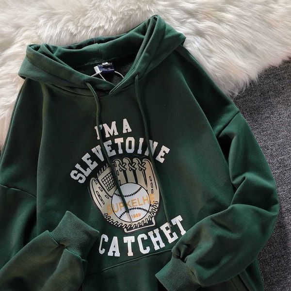 women's hoodies sweatshirts dark green american baseball gloves printed hoodie youth fashion sweatshirt fall vintage men's and wom, Black
women's hoodies sweatshirts dark green american baseball gloves printed hoodie youth fashion sweatshirt fall vintage men's and wom, Black