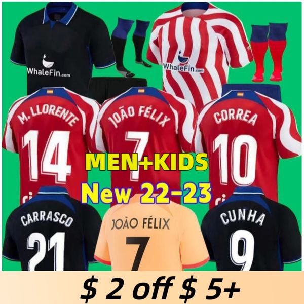 22 23 atletico madrids soccer jerseys morata griezmann joao felix 2021 2022 m.llorente correa koke camisetas de futbol lemar carrasco men ki, Black;yellow
22 23 atletico madrids soccer jerseys morata griezmann joao felix 2021 2022 m.llorente correa koke camisetas de futbol lemar carrasco men ki, Black;yellow