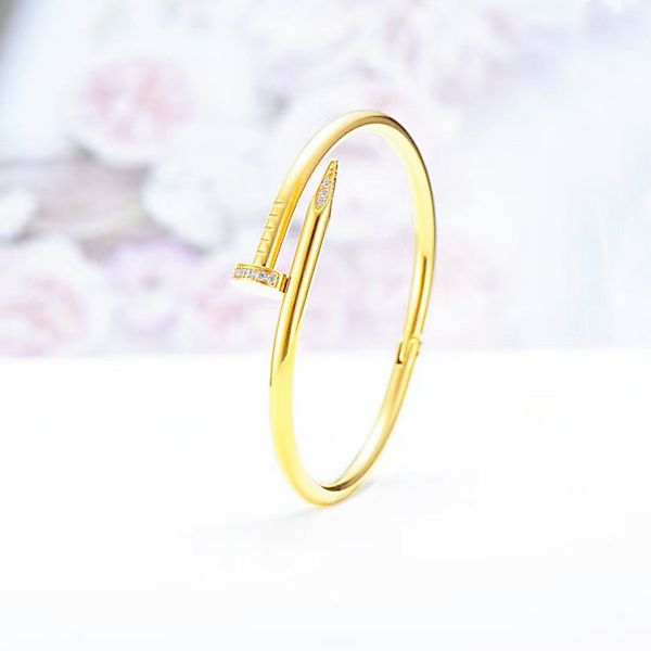 classic nail bangle designer women's bracelet 18k gold couple cuff valentine's day 316l titanium jewelry, Black
classic nail bangle designer women's bracelet 18k gold couple cuff valentine's day 316l titanium jewelry, Black