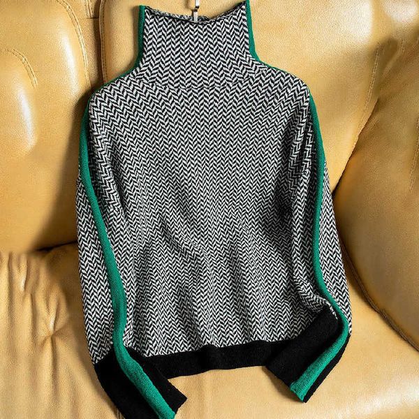 women's sweaters vintage women's turtleneck sweater winter 2022 contrast color striped elegant casual y2k based long sleeve knitt, White;black
women's sweaters vintage women's turtleneck sweater winter 2022 contrast color striped elegant casual y2k based long sleeve knitt, White;black